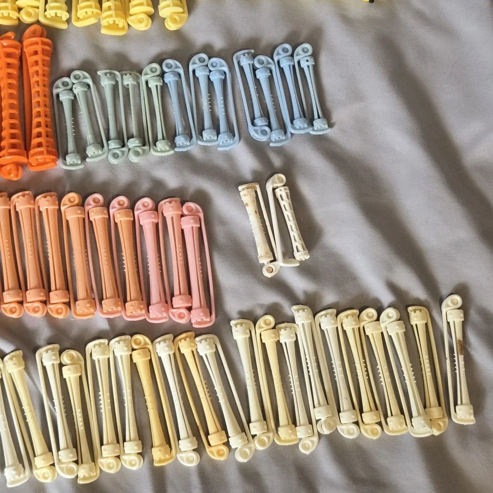 Vintage Perm Rods Hair Curlers Large Mixed Lot Assorted Colors Sizes Salon